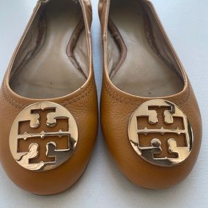 Tory Burch flats, tan/mustard-ish, 7.5, great condition